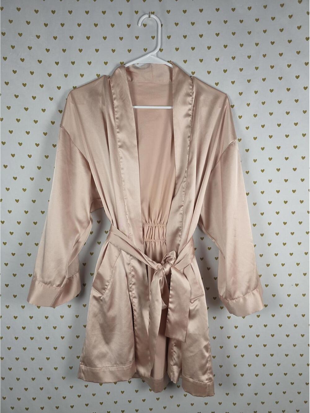 Victorias Secret Satin Silky Robe Small Medium Kimono Wrap Pajama